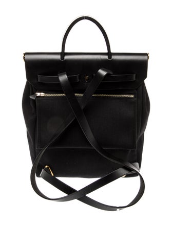 Hermès Toile Herbag a Dos Zip Retourne Backpack
