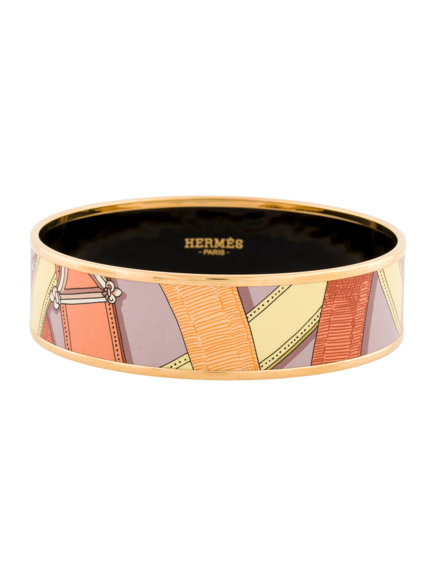 Hermès Enamel Wide Bangle Bracelet