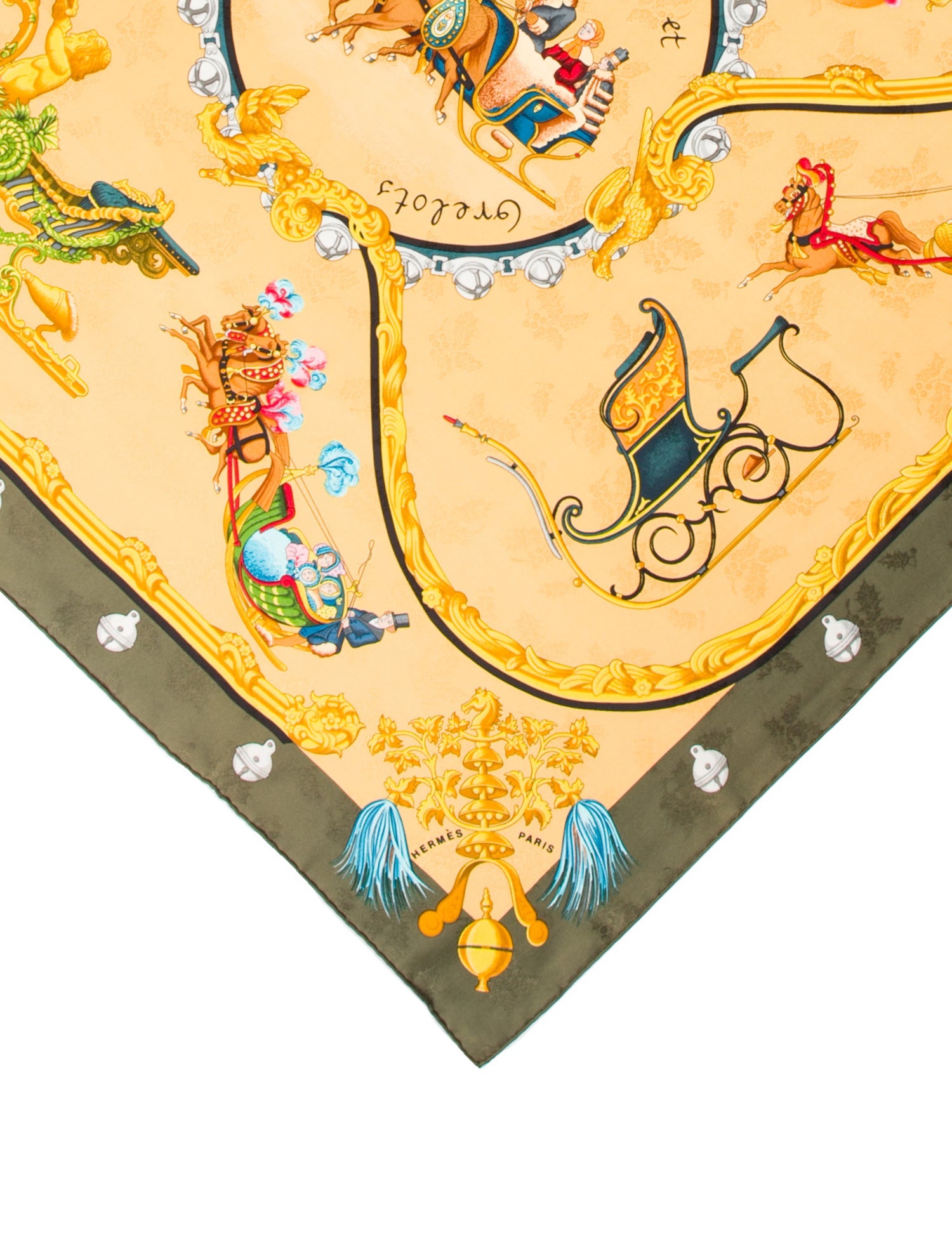 Hermès Plumes Et Grelots Jacquard Silk Scarf