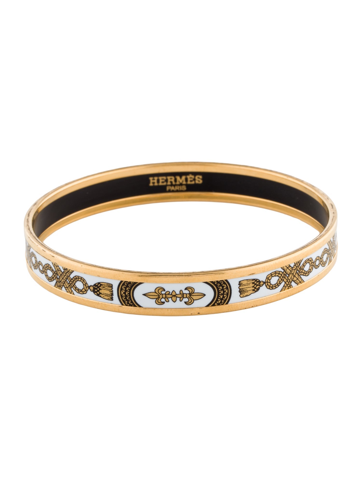Hermès Narrow Enamel Bangle Bracelet