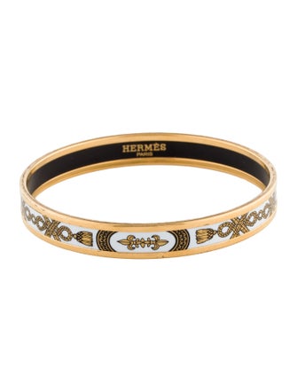 Hermès Narrow Enamel Bangle Bracelet