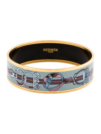 Hermès Wide Enamel Bangle Bracelet