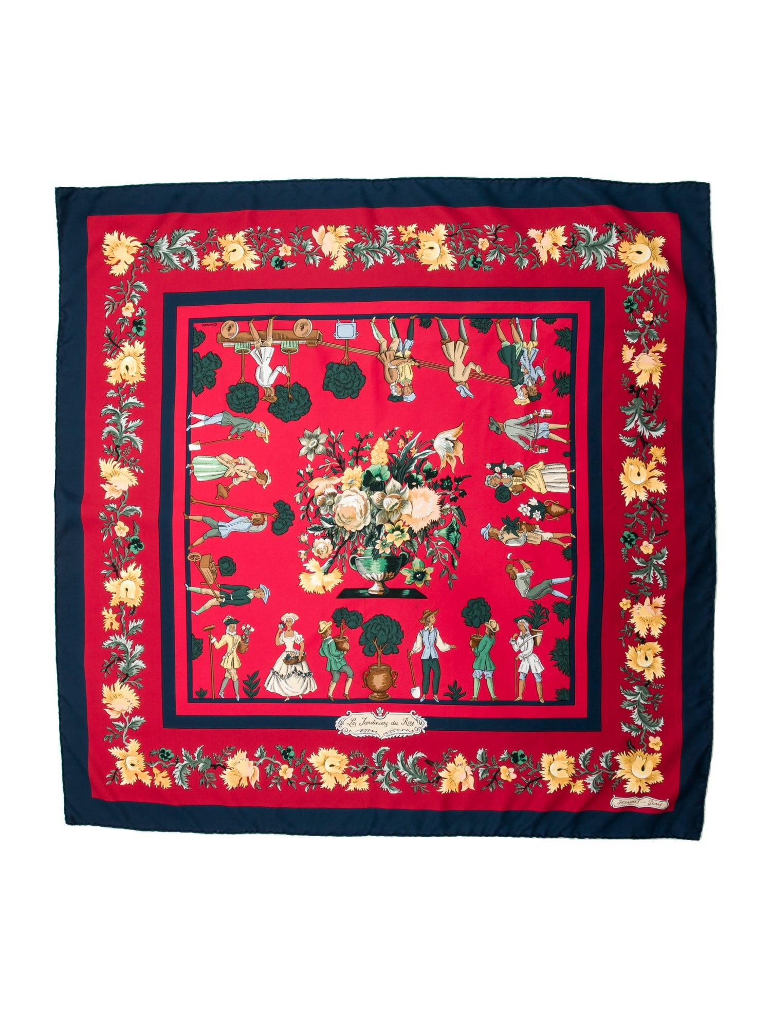 Hermès Les Jardiniers du Roy Silk Scarf