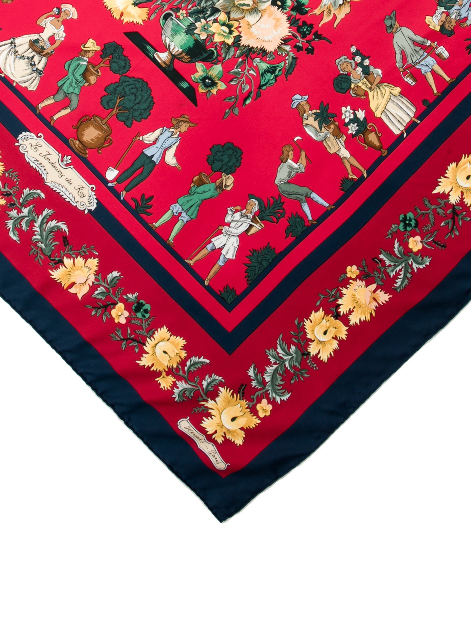 Hermès Les Jardiniers du Roy Silk Scarf
