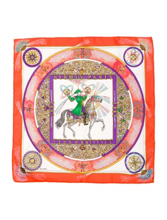 Hermès Feux d’Artifice Pocket Square Silk Scarf