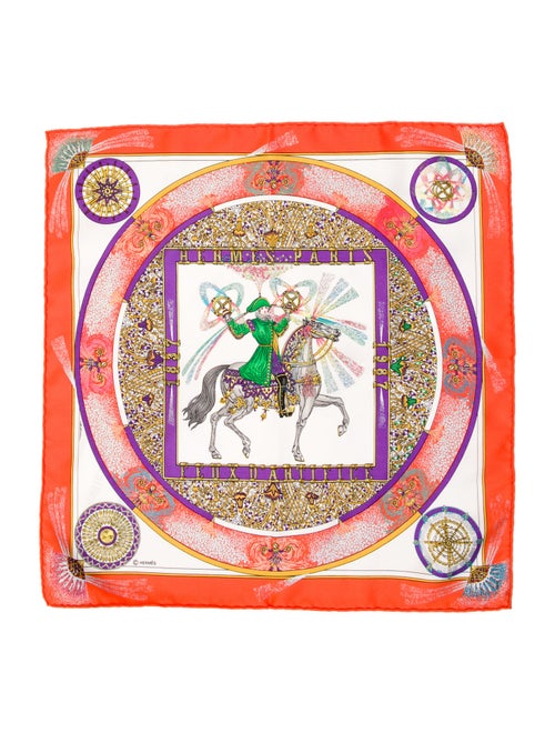 Hermès Feux d’Artifice Pocket Square Silk Scarf