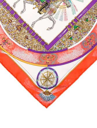 Hermès Feux d’Artifice Pocket Square Silk Scarf