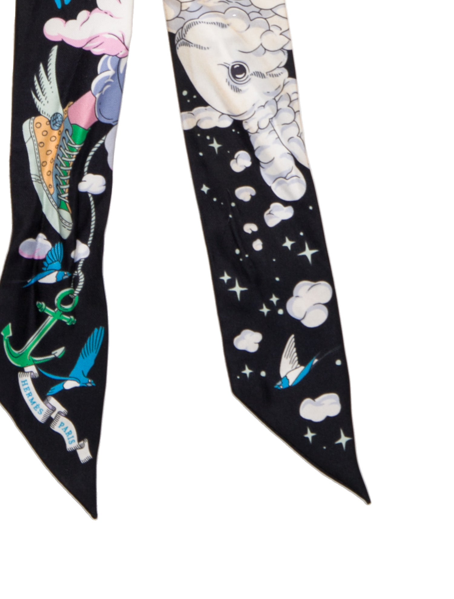 Hermès Sur Mon Nuage Silk Twilly Scarf