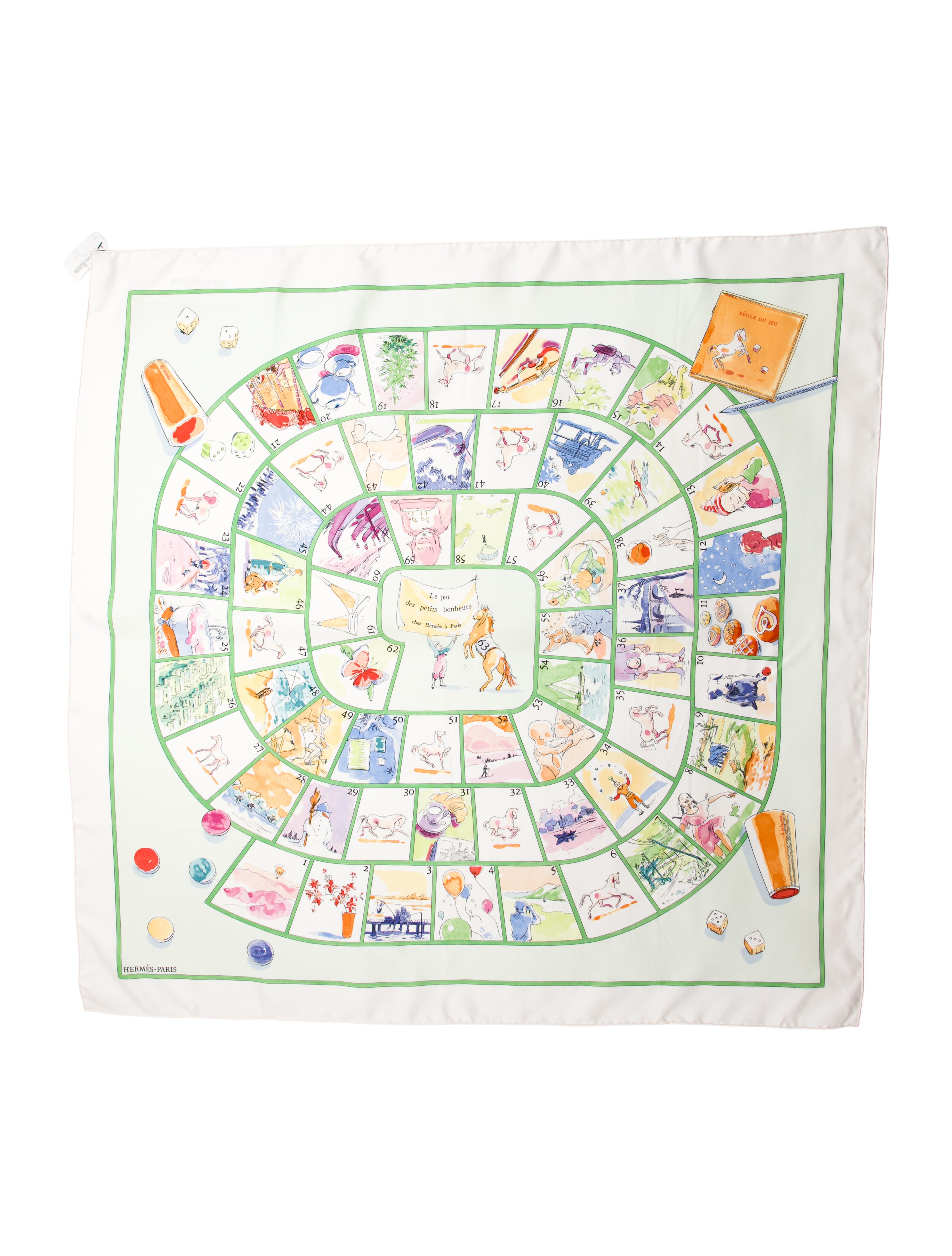 Hermès Le Jeu des Petits Bonheurs Silk Scarf