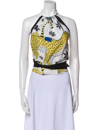 Hermès Printed Halterneck Crop Top