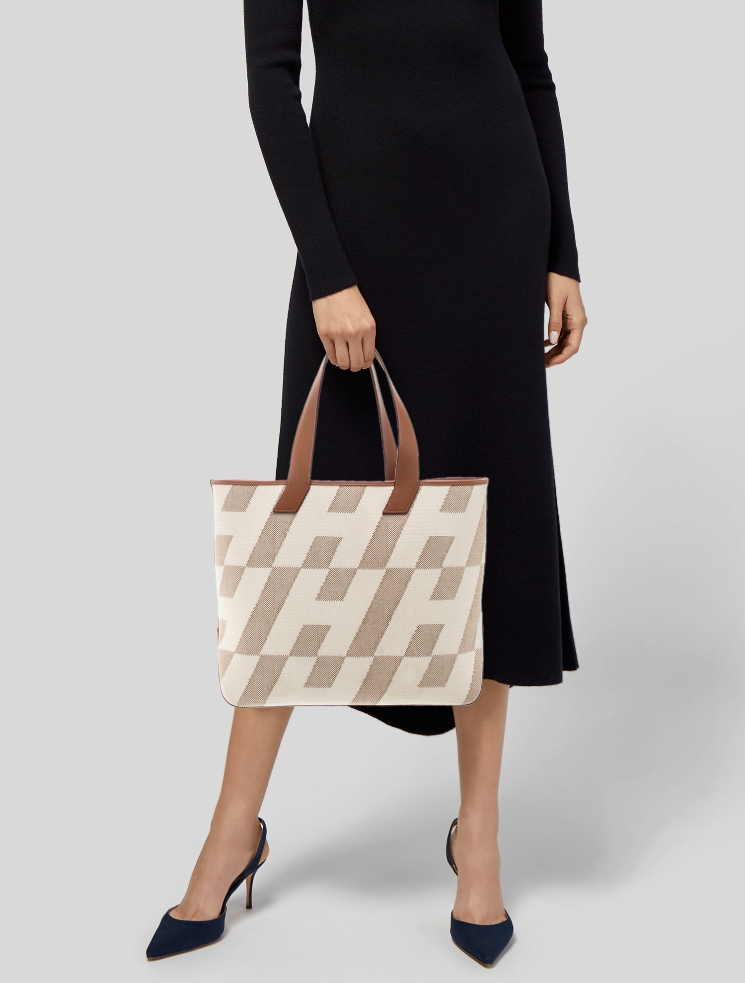 Hermès Toile Cabas H En Bias 40