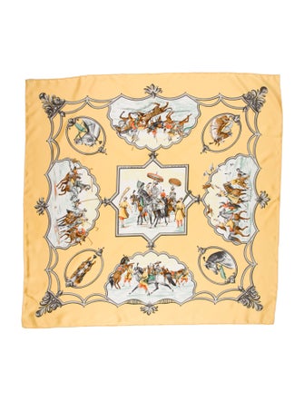 Hermès Les Chevaux des Moghols Silk Scarf