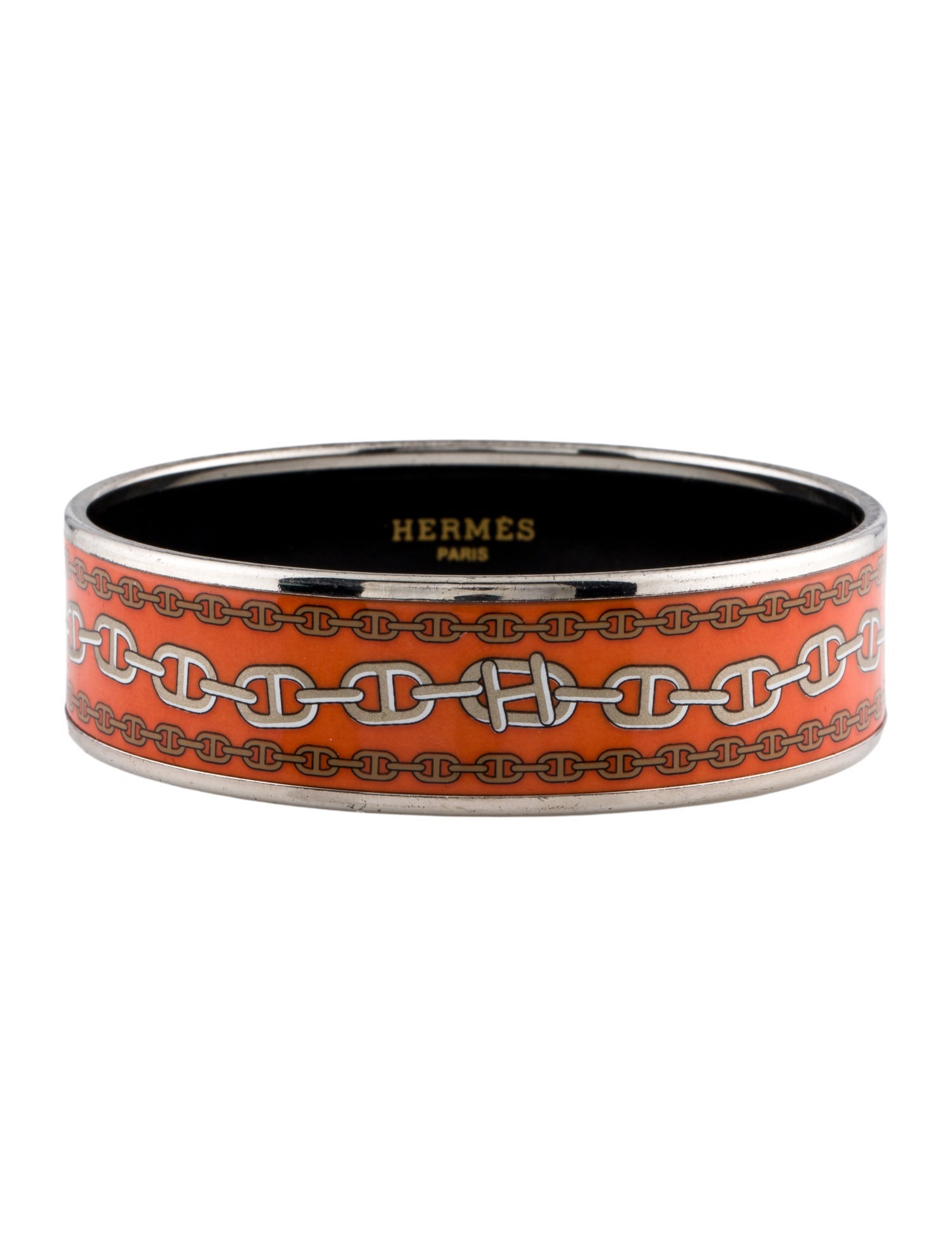 Hermès Enamel Wide Bangle Bracelet