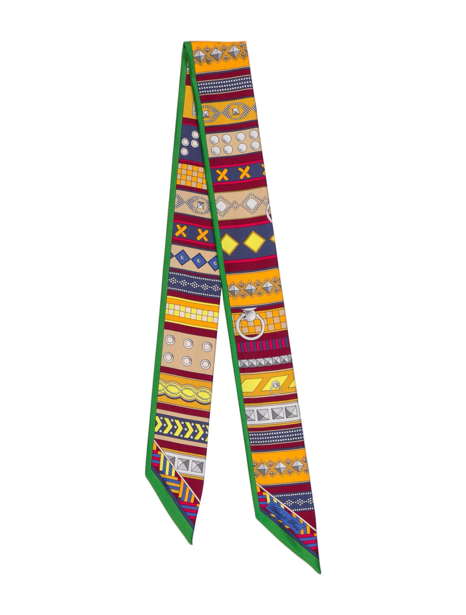 Hermès Colliers de Chiens Silk Twilly Scarf