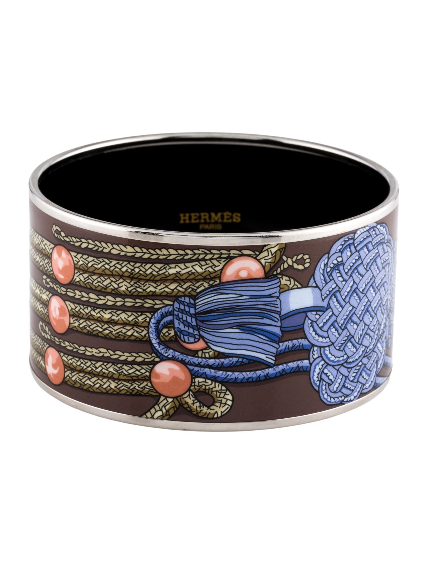 Hermès Enamel Extra Wide Bangle Bracelet
