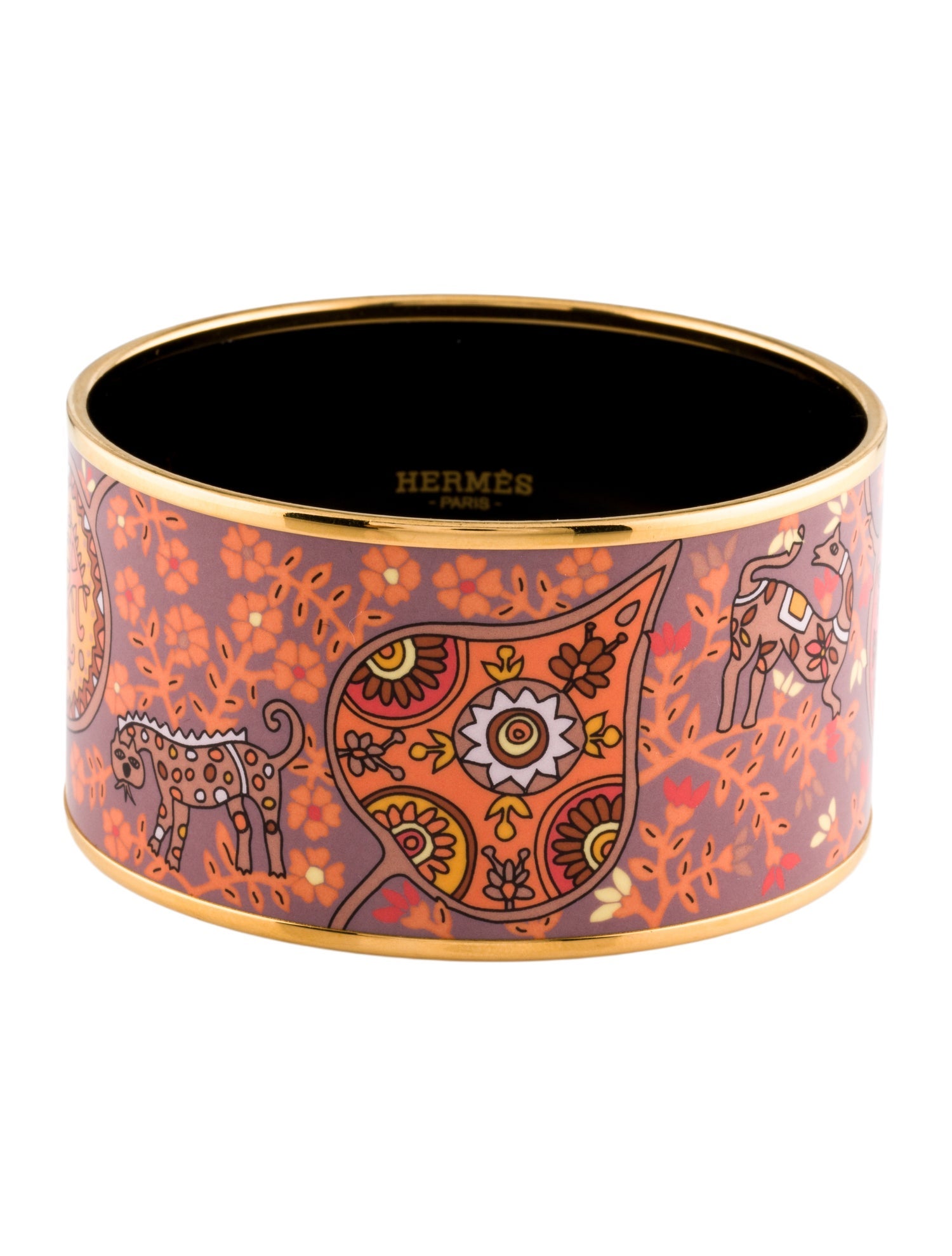 Hermès Extra Wide Enamel Bangle Bracelet