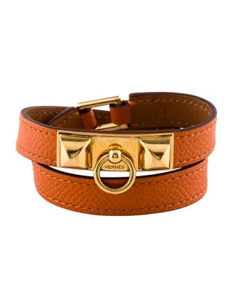 Hermès Leather Rivale Double Tour Bracelet