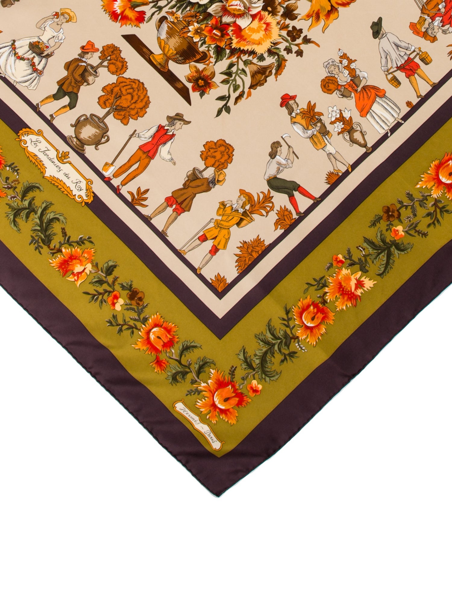 Hermès Les Jardiniers du Roy Silk Scarf