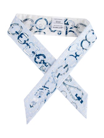 Hermès Do Re Boucles Silk Twilly Scarf