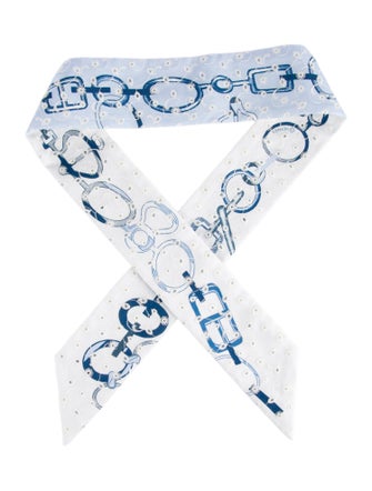 Hermès Do Re Boucles Silk Twilly Scarf