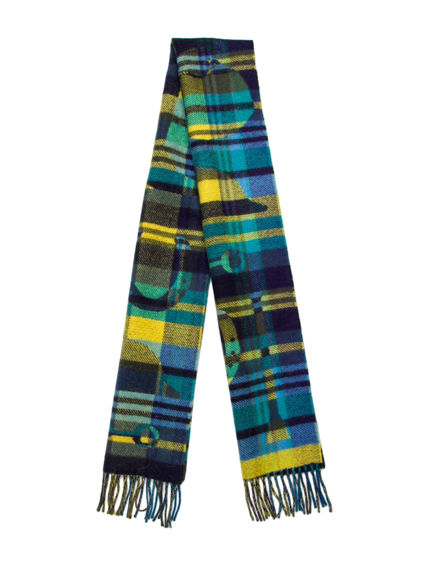 Hermès HER-MES Tartan Cashmere Muffler