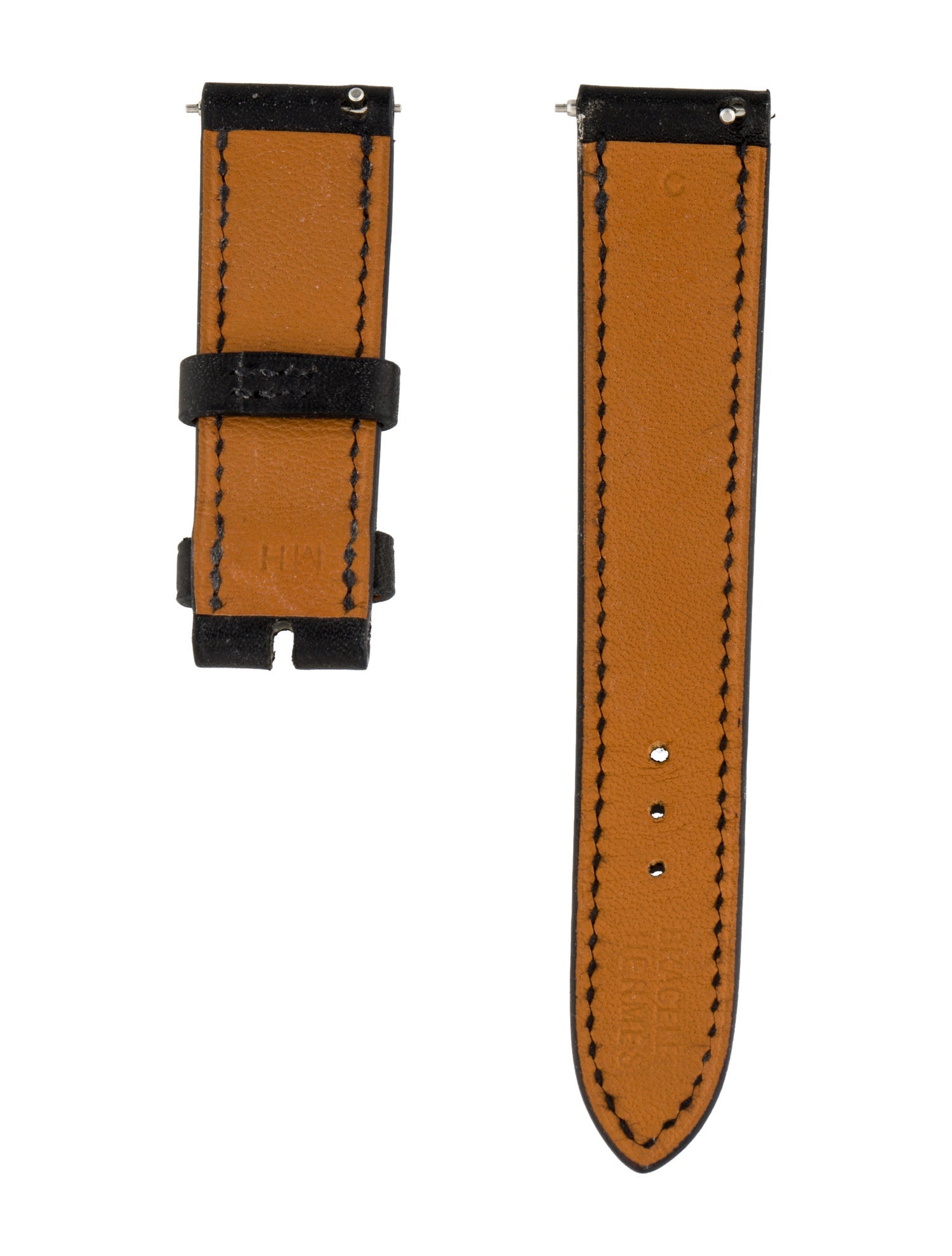 Hermès 16mm Black Leather Watch Strap