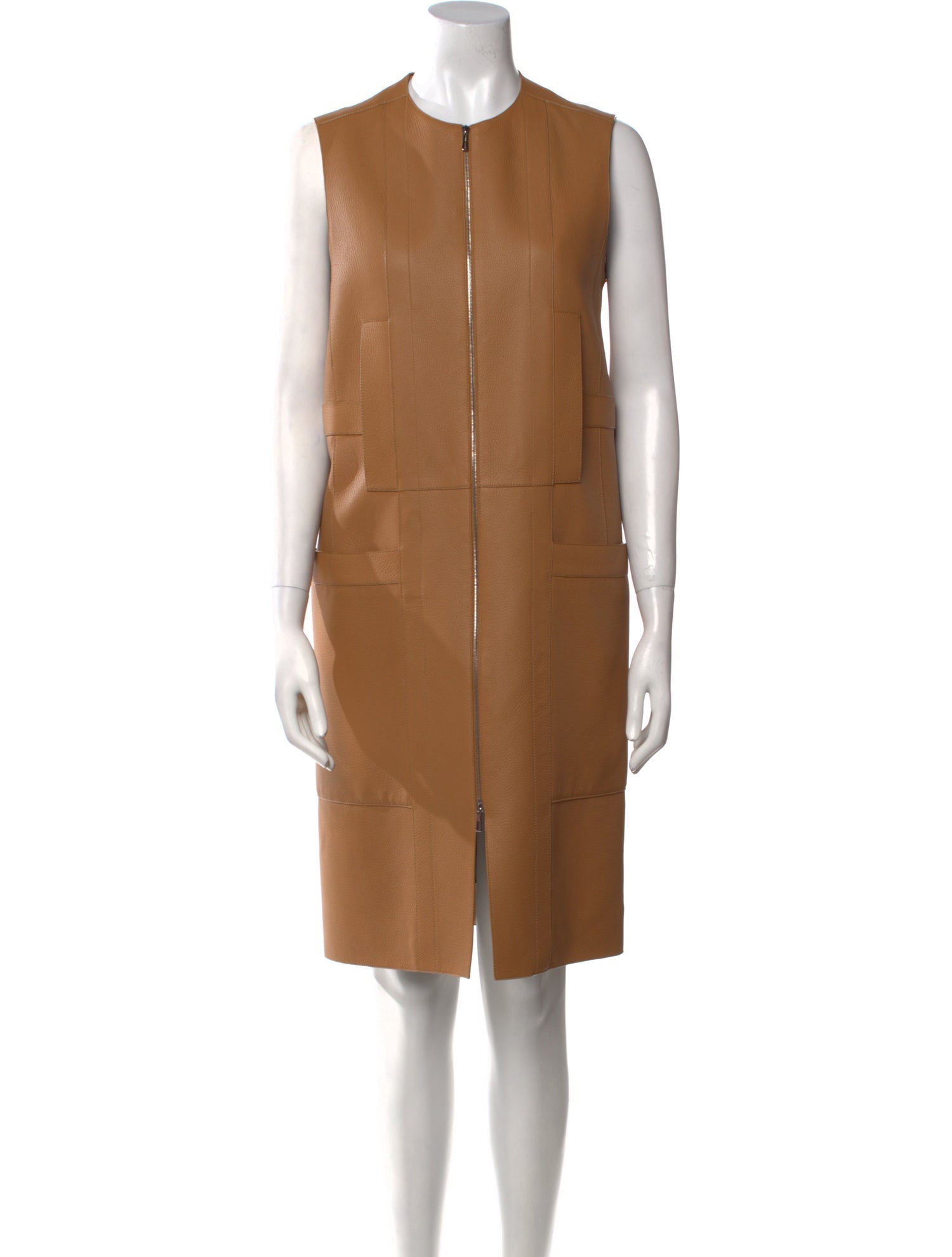 Hermès Zip-Up Knee-Length Dress