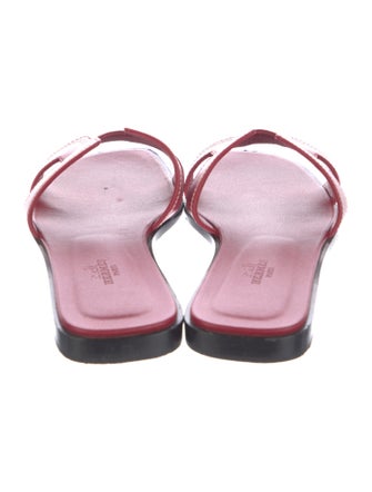 Hermès H Logo Leather Slides