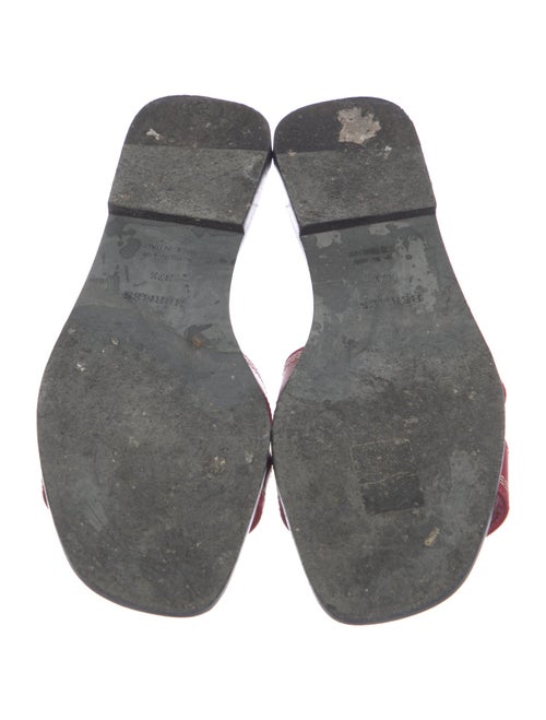 Hermès H Logo Leather Slides