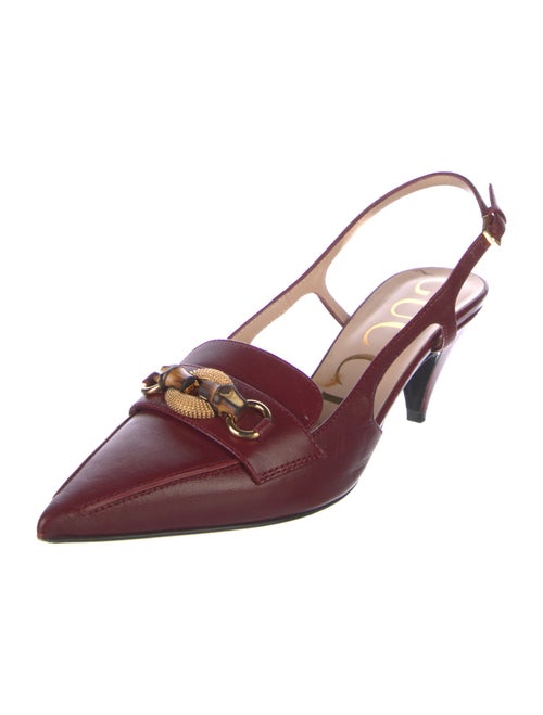 Gucci Bamboo Accent Leather Slingback Pumps