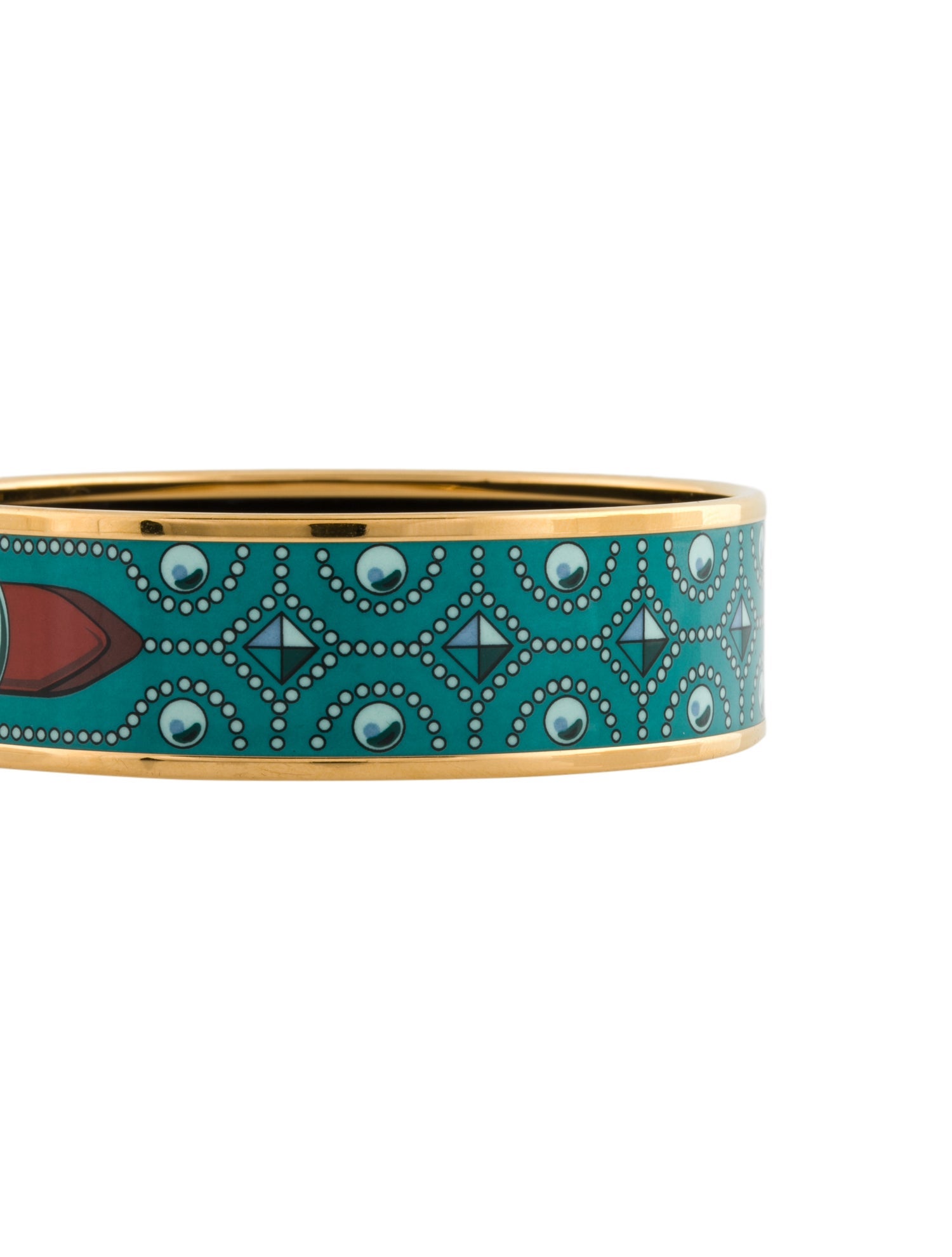 Hermès Wide Enamel Bangle Bracelet