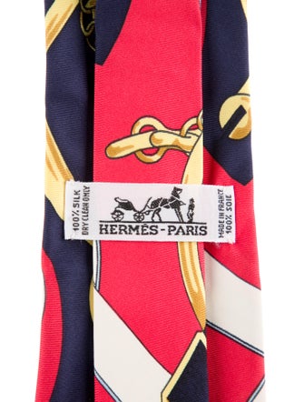 Hermès Silk Eperon D'Or Motif Tie