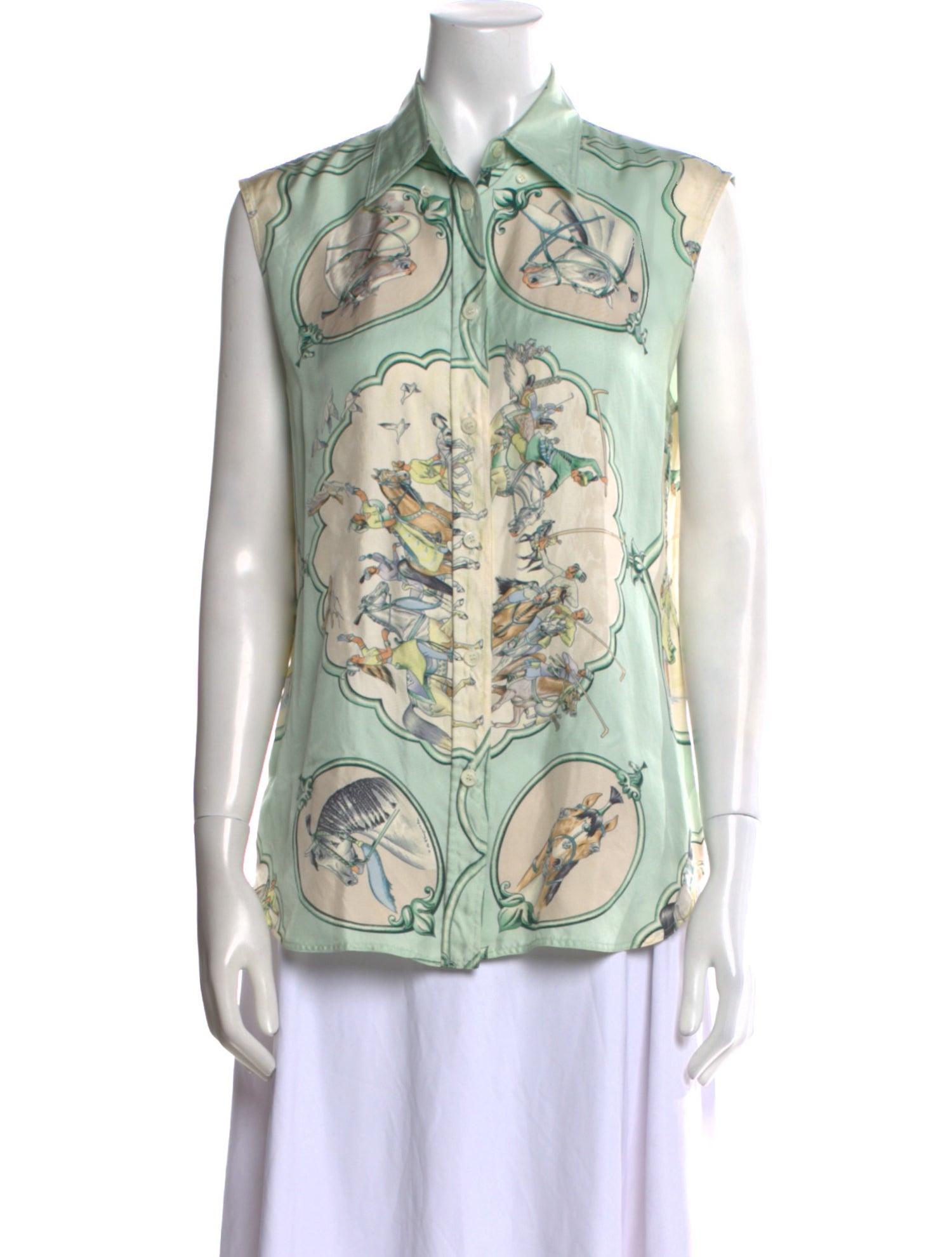 Hermès Vintage Late 1990's - Early 2000's Button-Up Top