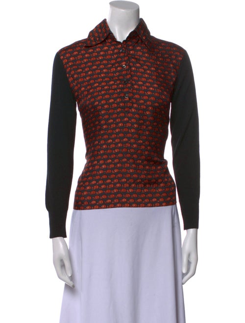 Hermès Virgin Wool Printed Button-Up Top