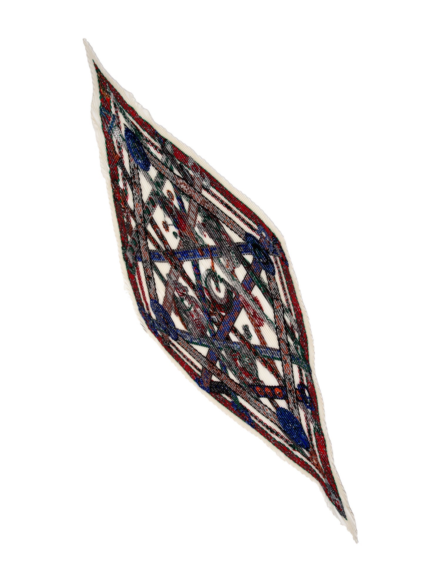 Hermès Le Songe De La Licorne Silk Plissé Scarf