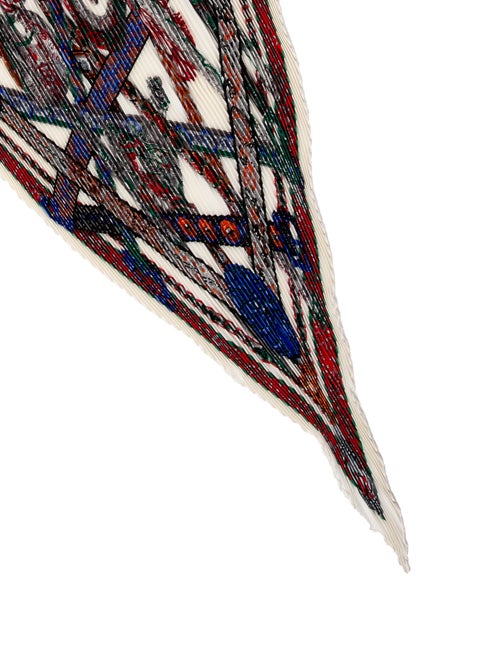 Hermès Le Songe De La Licorne Silk Plissé Scarf