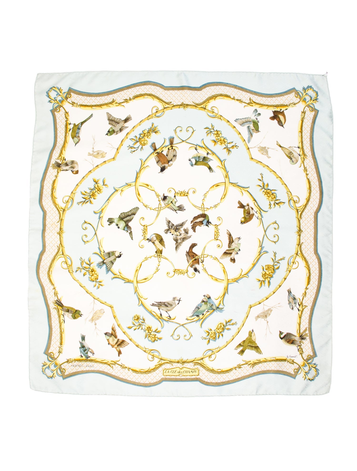 Hermès La Clè des Champs Jacquard Silk Scarf