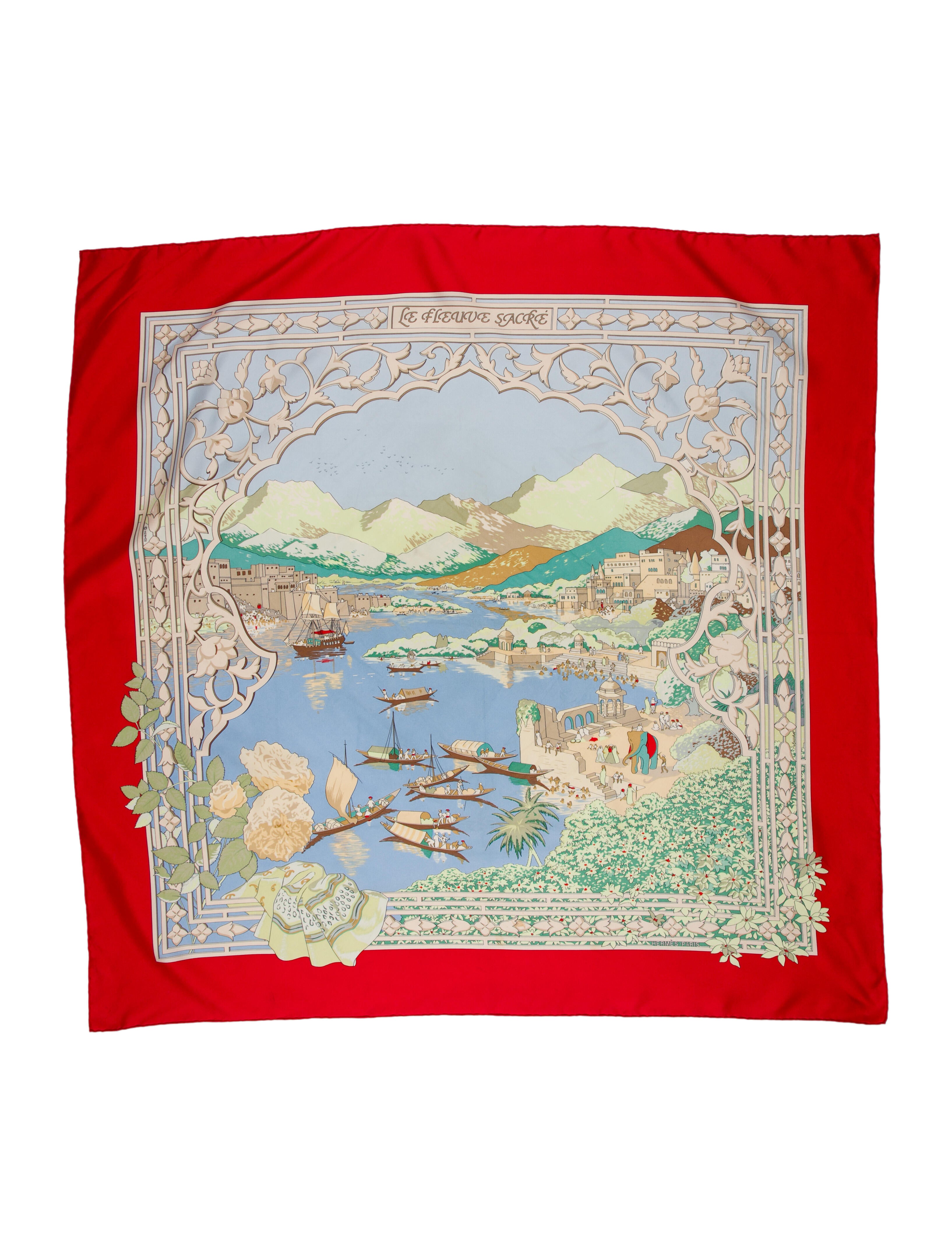 Hermès Le Fleuve Sacre Silk Scarf