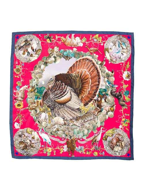 Hermès Faune Et Flore du Texas Wildlife Silk Scarf