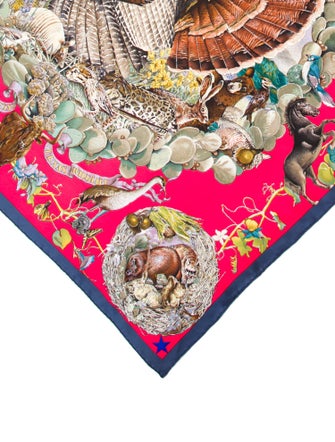 Hermès Faune Et Flore du Texas Wildlife Silk Scarf