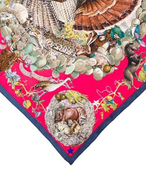 Hermès Faune Et Flore du Texas Wildlife Silk Scarf