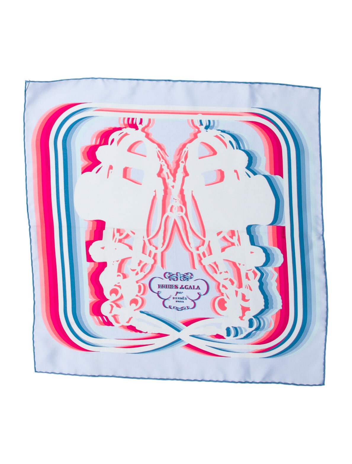 Hermès Silk Brides de Gala Shadow Pocket Square