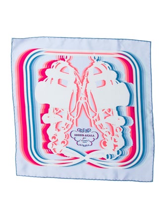 Hermès Silk Brides de Gala Shadow Pocket Square