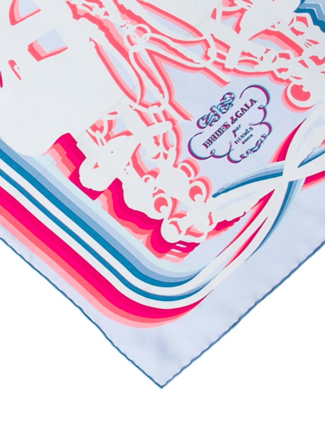 Hermès Silk Brides de Gala Shadow Pocket Square