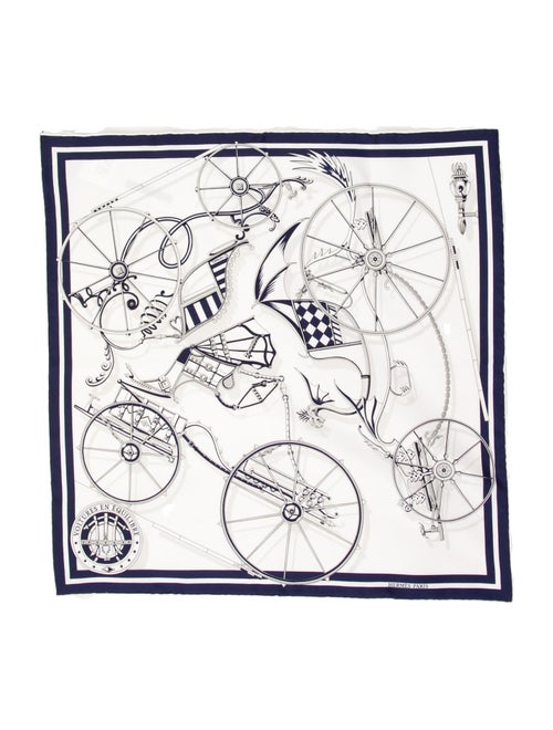 Hermès Silk Voitures en Equilibre Pocket Square