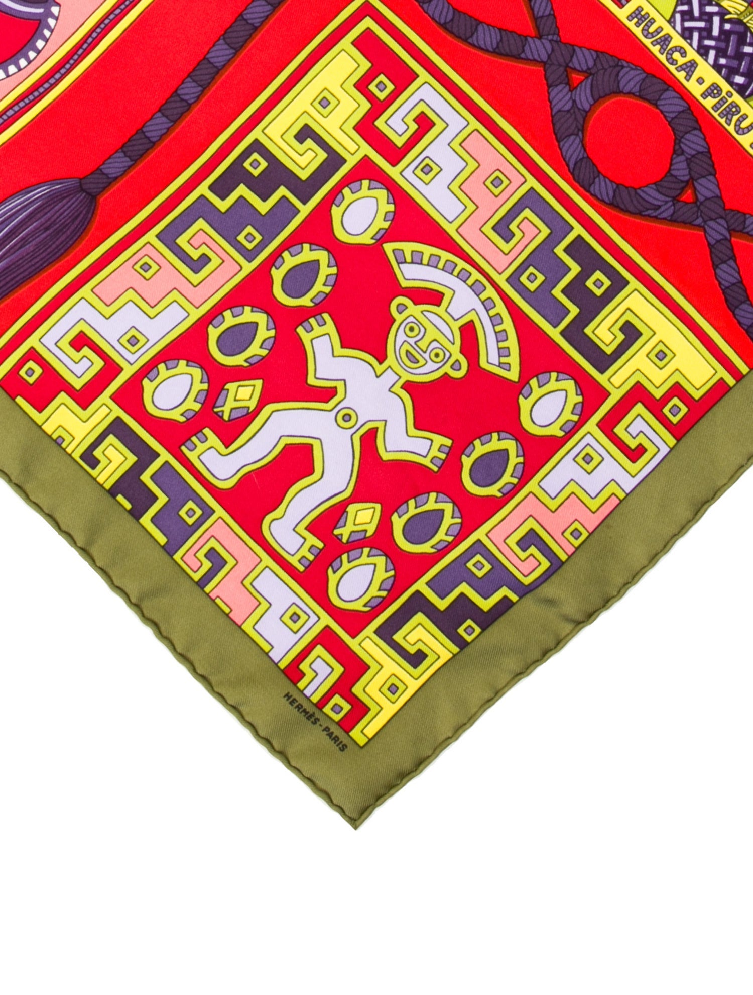 Hermès Silk Huaca Piru II Pocket Square