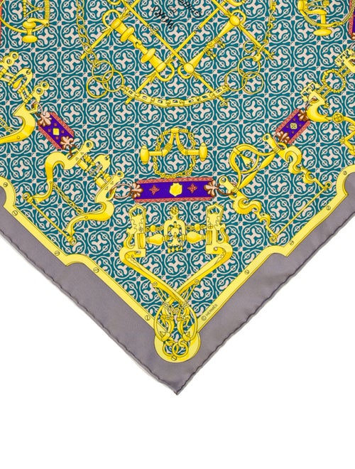 Hermès Silk Mors Et Gourmettes Pocket Square