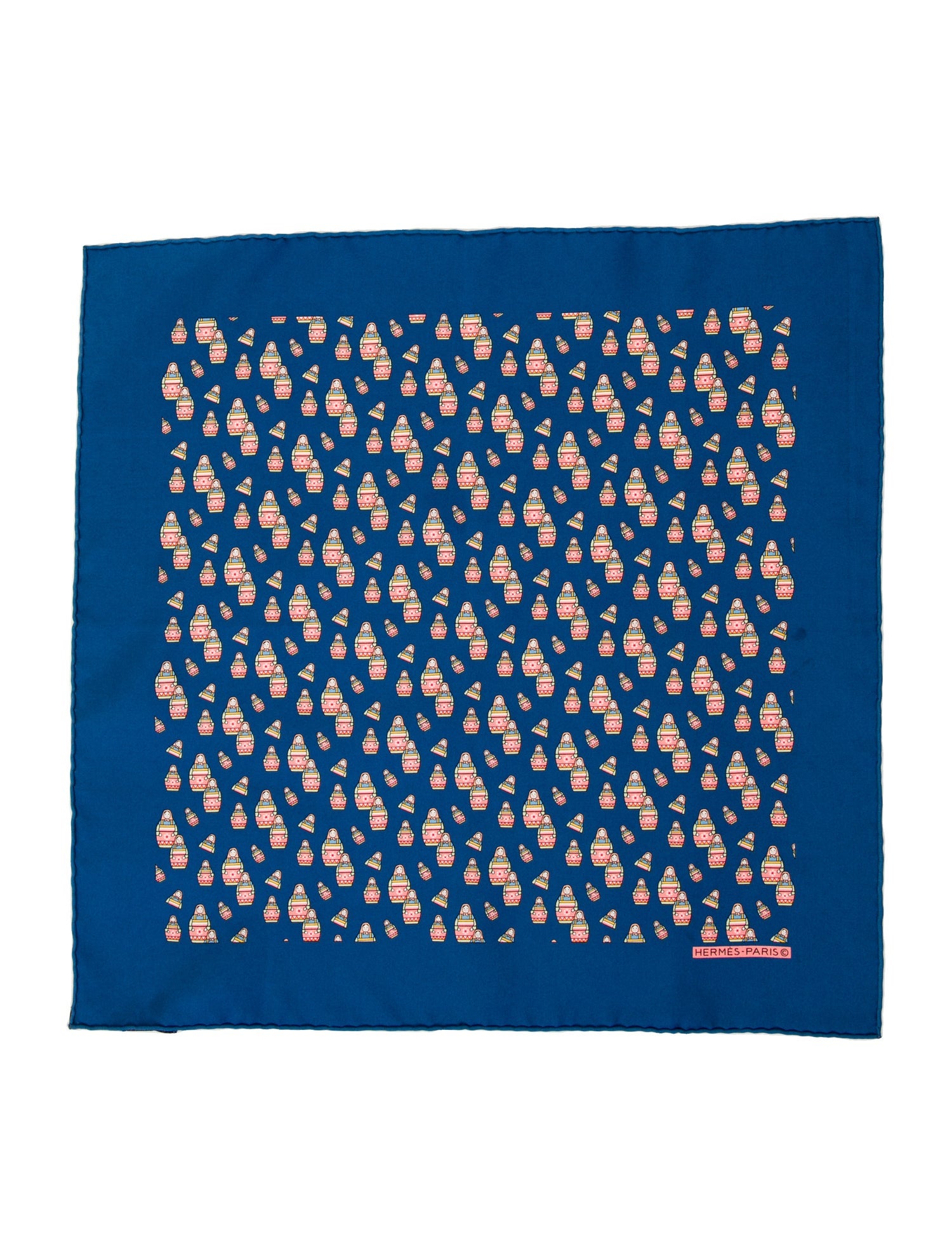 Hermès Silk Pattern Print Pocket Square