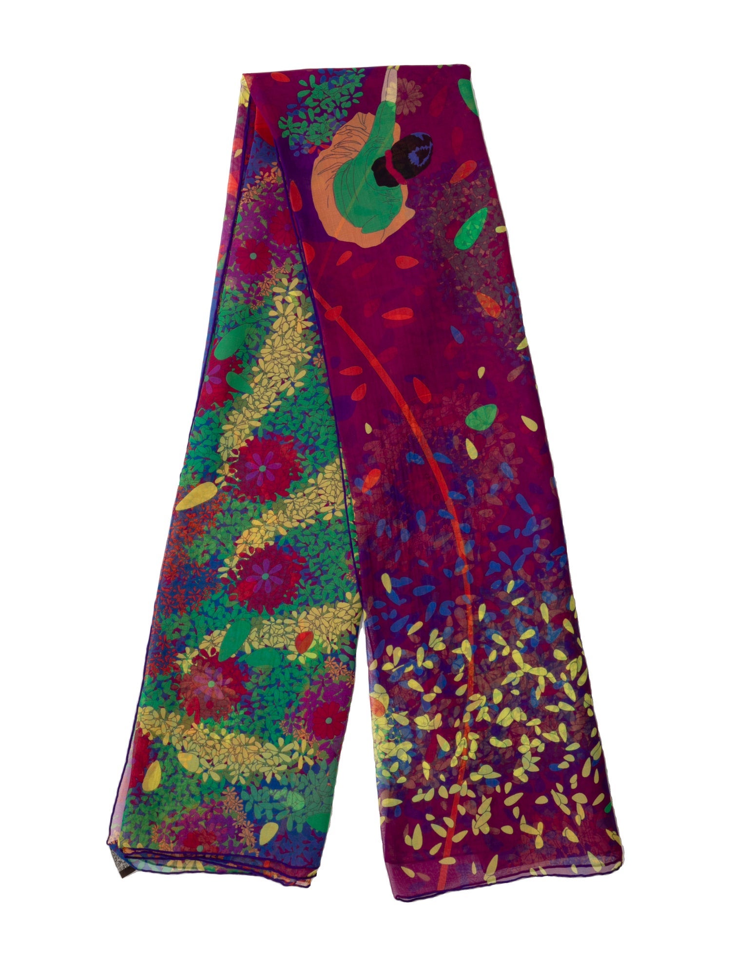 Hermès Offrandes d'Un Jour Mousseline Silk Shawl