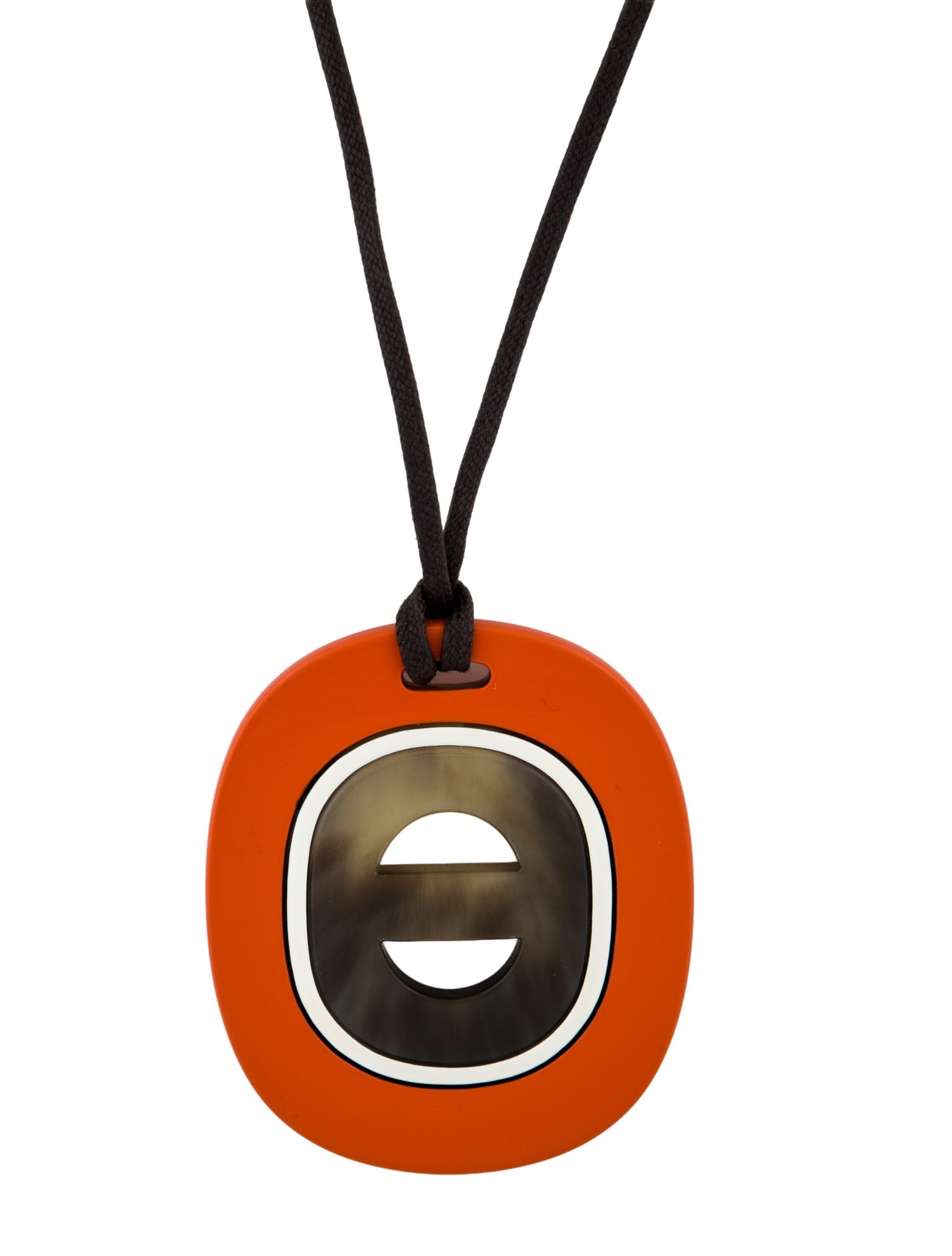Hermès Horn & Lacquer Fidelio Virage Pendant Necklace